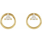 14K Yellow 1/4 CTW Natural Diamond Geometric Earrings