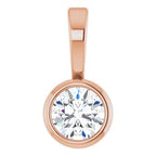 14K Rose .06 CT Natural Diamond Bezel-Set Solitaire Pendant