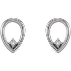 14K White .03 CTW Natural Diamond Geometric Earrings