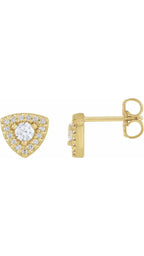 14K Yellow 1/3 CTW Natural Diamond Halo-Style Earrings