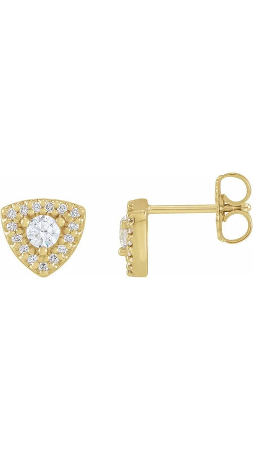14K Yellow 1/3 CTW Natural Diamond Halo-Style Earrings