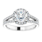 14K White Gold 5/8 CTW Natural Diamond Semi-Set French-Set Engagement Ring
