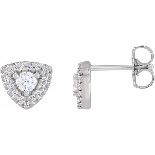 14K White 1/3 CTW Natural Diamond Halo-Style Earrings
