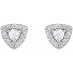 14K White 1/3 CTW Natural Diamond Halo-Style Earrings