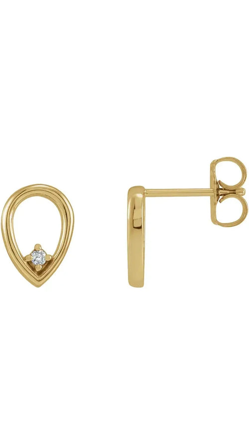 14K Yellow .03 CTW Natural Diamond Geometric Earrings