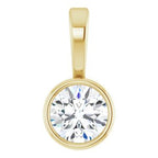 14K Yellow 1/10 CT Natural Diamond Bezel-Set Solitaire Pendant