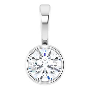 Sterling Silver 1/10 CT Natural Diamond Bezel-Set Solitaire Pendant