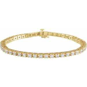 14K Yellow 4 CTW Natural Diamond Line 7 1/4" Bracelet