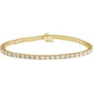 14K Yellow 5 CTW Natural Diamond Line 7 1/4" Bracelet