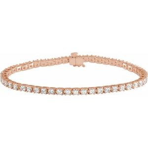 14K Rose 4 CTW Natural Diamond Line 7 1/4" Bracelet