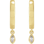 14K Yellow 1/8 CTW Natural Diamond Hinged Hoop Earrings