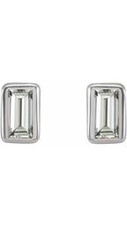 14K White .07 CTW Natural Diamond Bezel-Set Earrings