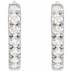14K White 1/5 CTW Lab-Grown Diamond 10 mm Hoop Earrings