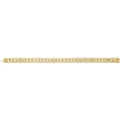 14K Yellow 3/4 CTW Natural Diamond Curb 7" Bracelet