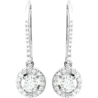 14K White 1 CTW Natural Diamond Halo-Style Earrings