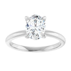 14K White Gold 8x6 mm Oval Solitaire Engagement Ring