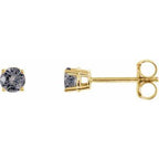 14K Yellow 3 mm Natural Gray Spinel Stud Earrings