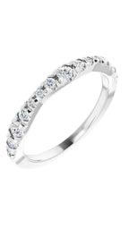 14K White 1/3 CTW Natural Diamond French Set Anniversary Band