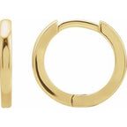 14K Yellow Hinged 12.5 mm Hoop Earrings