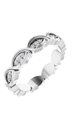 14K White 1/6 CTW Natural Diamond Eternity Band Size 7