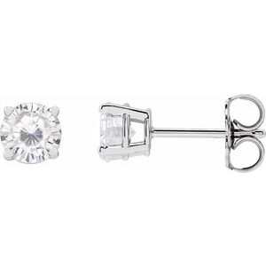 14K White 5 mm Stuller Lab-Grown Moissanite Stud Earrings