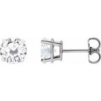 14K White 6.5 mm Stuller Lab-Grown Moissanite Stud Earrings