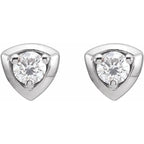 14K White 1/5 CTW Natural Diamond Geometric Earrings