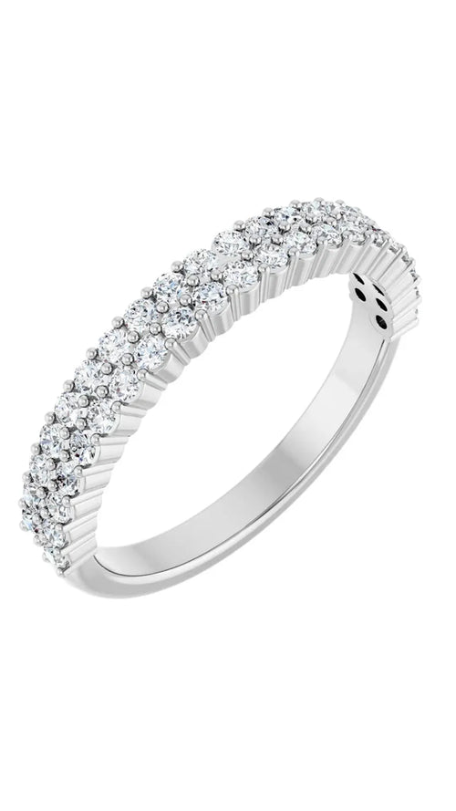 14K White 1/2 CTW Natural Diamond Anniversary Band