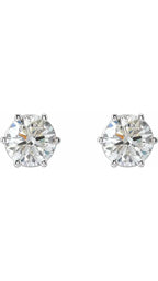 14K White 2 CTW Natural Diamond Stud Earrings