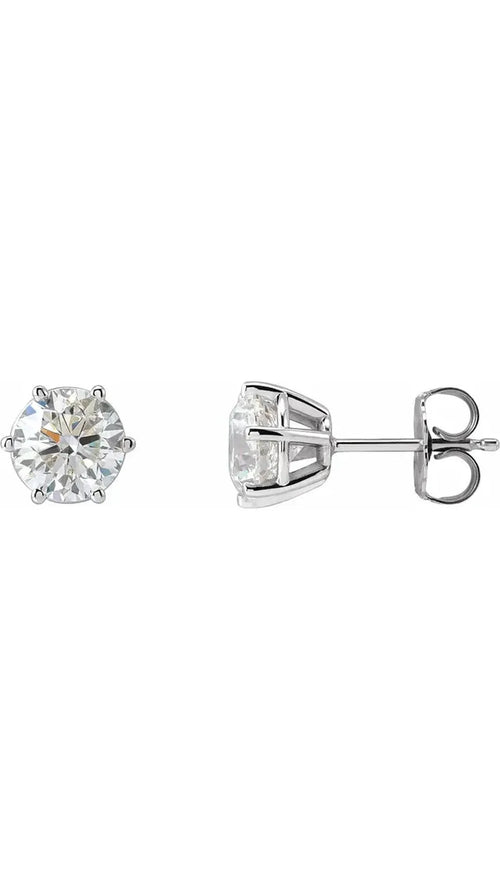 14K White 2 CTW Natural Diamond Stud Earrings
