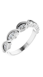 14K White .08 CTW Natural Diamond Anniversary Band