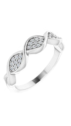 14K White 1/10 CTW Natural Diamond Anniversary Band