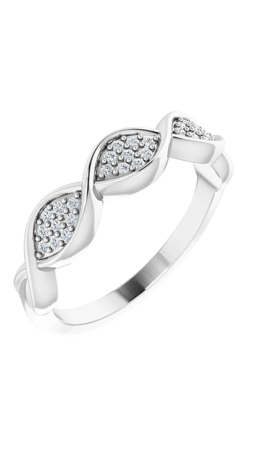 14K White 1/10 CTW Natural Diamond Anniversary Band