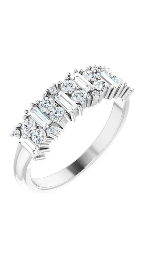 Platinum 5/8 CTW Natural Diamond Anniversary Band