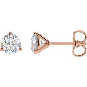14K Rose 1 CTW Lab-Grown Diamond Stud Earrings