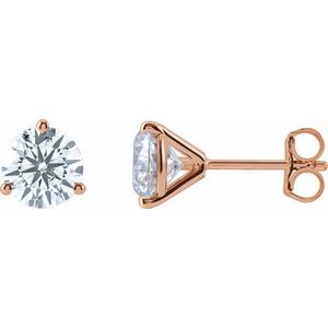14K Rose 1 1/2 CTW Lab-Grown Diamond Stud Earrings