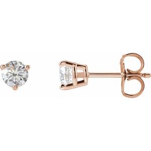 14K Rose 1/2 CTW Natural Diamond Earrings
