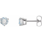 Platinum Natural Blue Sheen Moonstone Earrings