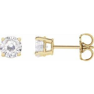 14K Yellow 5 mm Stuller Lab-Grown Moissanite Stud Earrings