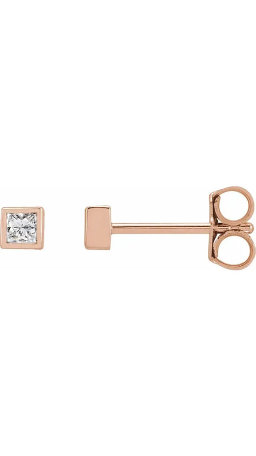 14K Rose 1/6 CTW Natural Diamond Bezel-Set Earrings