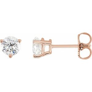 14K Rose 3/4 CTW Natural Diamond Earrings