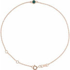 14K Rose Lab-Grown Alexandrite 6 1/2-7 1/2" Bracelet