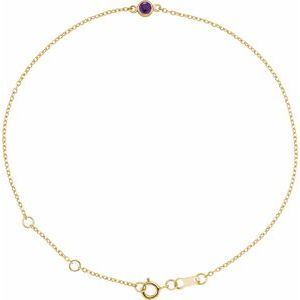 14K Yellow Natural Amethyst 6 1/2-7 1/2" Bracelet
