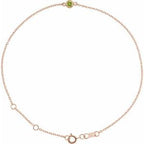 14K Rose Natural Peridot Bezel-Set Solitaire 6 1/2-7 1/2" Bracelet