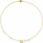 14K Yellow Natural Peridot Bezel-Set Solitaire 6 1/2-7 1/2" Bracelet
