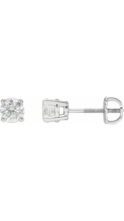 14K White 1 CTW Natural Diamond Stud Earrings