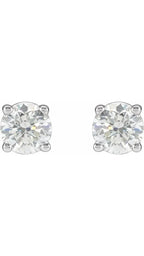 14K White 1 CTW Natural Diamond Stud Earrings
