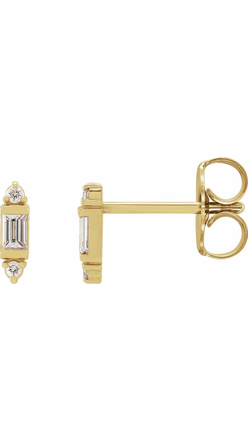 14K Yellow 1/10 CTW Natural Diamond Earrings