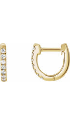 14K Yellow 1/6 CTW Natural Diamond Hoop Earrings