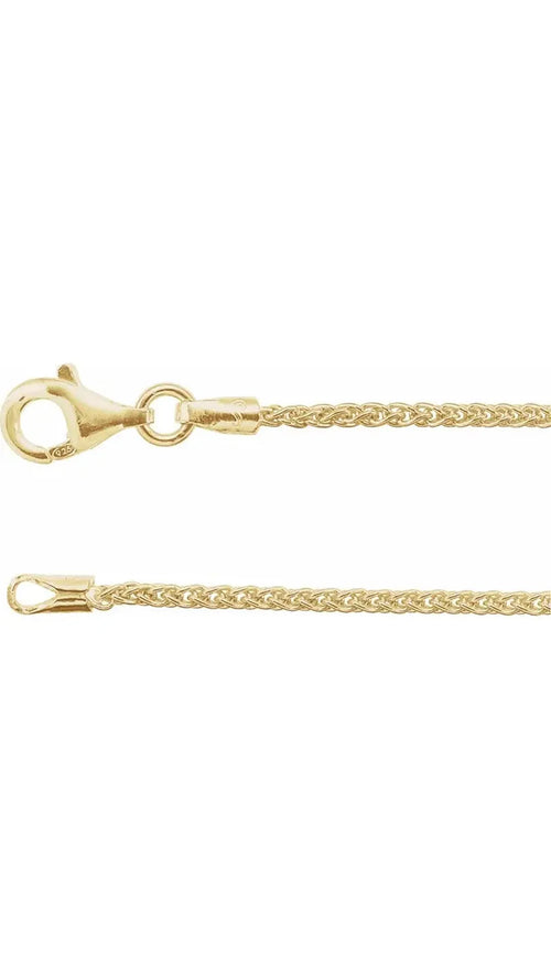 18K Yellow Vermeil 1.5 mm Wheat 18" Chain